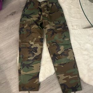 Vintage Camouflage Boot Cut Pants - Long Length